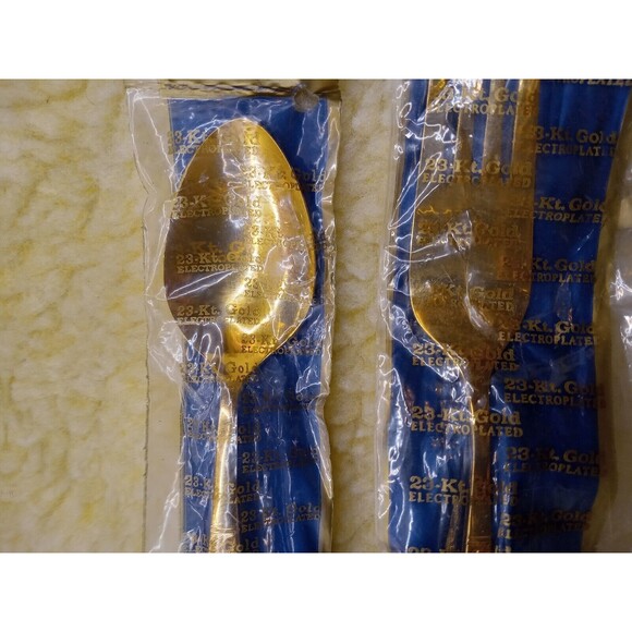 Stanley Roberts Stainless Japan Steel 23K Electoplate Finish Fork, Knife, Spoon - Picture 3 of 12